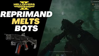 The NEW SMG32 Reprimand Absolutely Destroys Bots In Helldivers 2 Super Helldive [upl. by Animrelliug]