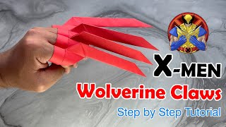 HOW TO MAKE AN ORIGAMI XMEN WOLVERINE CLAWS  EASY PAPER CLAWS [upl. by Teodor]