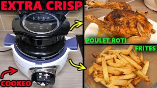 Moulinex Extra Crisp Couvercle COOKEO devient une friteuse à air chaud  frites maison poulet roti [upl. by Neehsar]