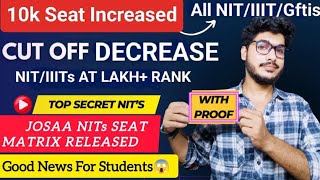 All NITIIITGFTI Seat Increased jee mains 2024 😱 Top NITIIITGfti Cut off Decreased 2024 ✅ jee [upl. by Lleinnad]