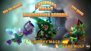 Skylanders Imaginators  All Bazooker Senseis Sky Chi Soul Gems  Other Speech and Animations [upl. by Nawoj]