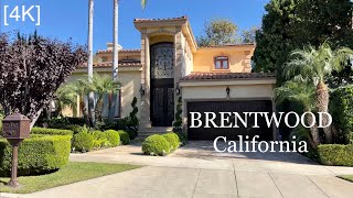 BRENTWOOD Los Angeles California  driving tour 4K [upl. by Klina]