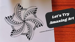 Amazing Zentangle Pattern  Art 71  ZenDoodle  Easy Pattern zentangledoodle [upl. by Kcirddehs]