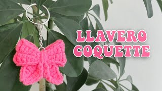 LLAVERO con Forma de LAZO a CROCHET 🎀 Estilo COQUETTE [upl. by Yanaj]