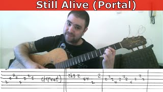 Fingerstyle Tutorial Still Alive Portal  Guitar Lesson w TAB [upl. by Atirehc]