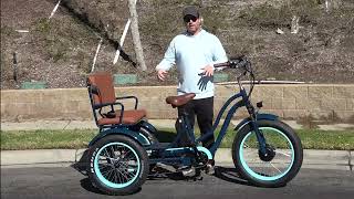 Must See 3 Wheel Electric Bike for Two Adults  Electric Trike with Passenger Seat [upl. by Cassy]