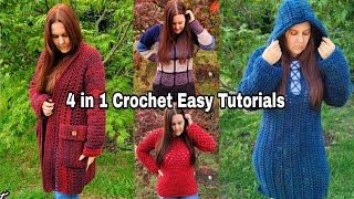 Easy Crochet Sweater Easy crochet Cardigan  Bag O Day Crochet Tutorial [upl. by Areemas13]