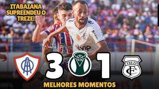 Itabaiana 3 x 1 TrezePB  Melhores Momentos  Quartas de Final Brasileirão Série D 2024 IDA [upl. by Jeanine]