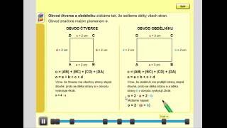 Obvod čtverce a obdélníku výpočet Geometrie pro 4ročník str 29 úvod A [upl. by Annunciata]