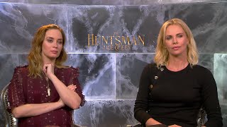 How to pronounce Charlize Theron amp Emily Blunt Interview THE HUNTSMAN amp THE ICE QUEEN [upl. by Leirud436]