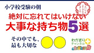 【小学校受験準備】入試の朝。忘れてはいけない大切なもの５つ [upl. by Sinoda299]