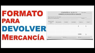 👍🏻 Aprende a hacer un FORMATO para DEVOLUCION de mercancía al ALMACÉN 😁 Control de almacenes [upl. by Ojillib999]