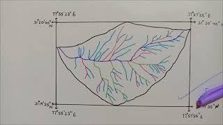 Stream ordering by hortons method  Stream ordering in geography practical morphometric practical [upl. by Aleit684]