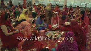 Karwa Chauth celebrations in Delhi  for the long life of their life partners [upl. by Enia914]