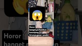 Padahal raknya nempel ke dindingtapi keranjang birunya kayak ada yang narik 😱😱😱 [upl. by Hewes]