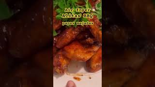 AlitasBBQen el Air fryer y papas majadas deliciosa [upl. by Aicrag]