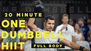 20 MINUTE ONE DUMBBELL FULL BODY HIIT WORKOUT  PMA FITNESS [upl. by Gauthier616]