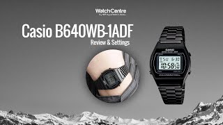 B640WB1ADF Casio Vintage Black ION Plated Digital Wrist Watch Review amp Settings [upl. by Assilen382]