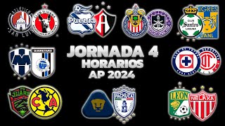 HORARIOS CANALES Y FECHAS DONDE VER LA JORNADA 4  LIGA MX APERTURA 2024 [upl. by Vod175]