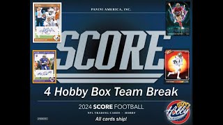 2024 Score Football 4 Hobby Box Team Break 7 eBay 091924 [upl. by Dremann262]