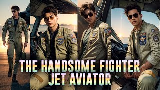 THE HANDSOME FIGHTER JET AVIATOR AI Art Lookbook aiart ailookbook aimodel [upl. by Melesa948]