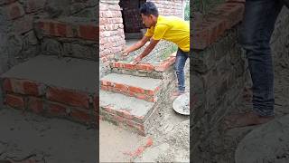 Simple process to making bricks stairs stairs brickwork [upl. by Roanna]