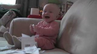 Baby Laughing Hysterically at Ripping Paper Original [upl. by Azeel]