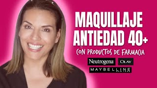 Maquillaje ANTIEDAD 40 años y mas con productos de FARMACIA [upl. by Suryt]