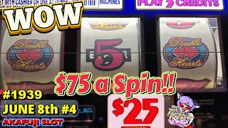 Jackpot🤩 Double Hearts Slot Machine Max Bet 75 at Pala Casino Old School Slot Jackpot [upl. by Buttaro]