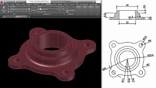 AutoCAD Mechanical Modeling and Visualization  PART1  Create a Coupling Using AutoCAD [upl. by Hildy442]