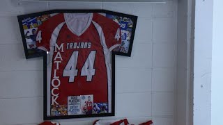 Boise State Homedale great Scott Matlocks high school jersey retired [upl. by Ramos794]