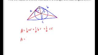 Finding the Radius of an Inscribed Circle in a Triangle [upl. by Adnoluy419]