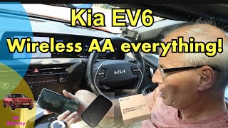 EV6  How to go completely wireless in with a Wireless Android Auto Adapter and wireless charger [upl. by Hugues]