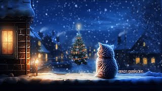 A Snowy Night in Winter Wonderland 🎄 Christmas Oldies playing in another room w crackling fire ASMR [upl. by Alwitt824]