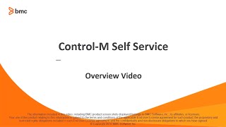 ControlM Self Service Overview [upl. by Chalmers]