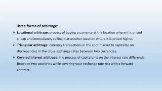 Chapter 7 Locational and Triangular Arbitrage [upl. by Dorothi]