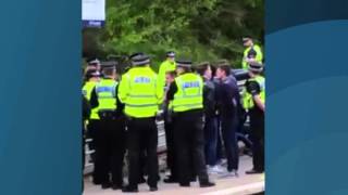 St Johnstone fans surrounded by police [upl. by Arivle]