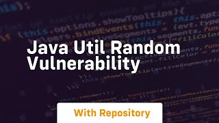 java util random vulnerability [upl. by Iveson800]