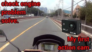 Check engine problem solve  My first action cam  Del Masio [upl. by Koorb]