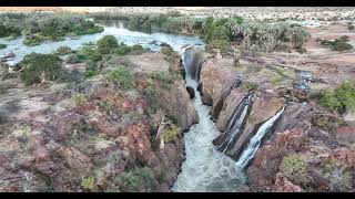 Epupa Falls drone video  Namibia [upl. by Nnyledam328]