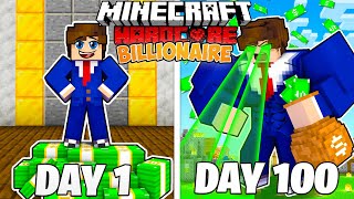 I Survived 100 Days as a BILLIONAIRE in HARDCORE Minecraft [upl. by Anirbus]