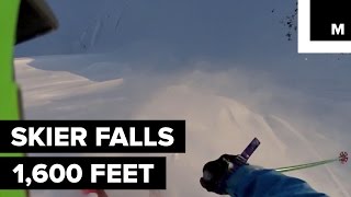 Pro Skier Falls 1600 Feet and Survives Incredibly [upl. by Buyse]