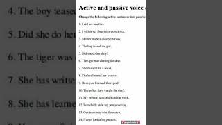 Active to passive voice englishgrammar english englishspeaking nevernevergiveup [upl. by Ruenhcs268]