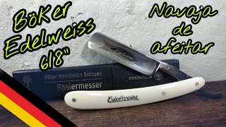 UNBOXING Navaja de afeitar Clasica Alemana Boker Edelweiss 68quot 👊 Buena para principiantes [upl. by Amilas591]