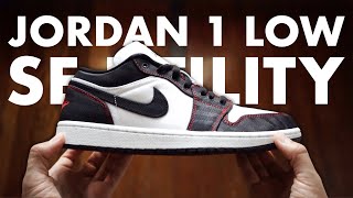 Womens Jordan 1 Low SE Utility quotWhite Black Gym Redquot REVIEW amp ONFEET [upl. by Pellegrini]