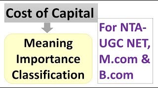 Cost of Capital  Part1  FM  NTA NET [upl. by Annavoeg254]