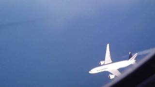 Boeing 777 viewed from another B777 at cruising level over the Atlantic [upl. by Nomed]