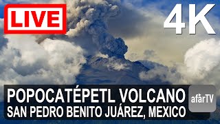 🔴 Live Now 247 Erupting Popocatépetl Volcano from San Pedro Benito Juárez Mexico in 4K Ultra HD [upl. by Waligore]