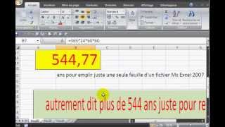 excel le nombre de cellules dans une feuille excel 2007 [upl. by Minnnie]