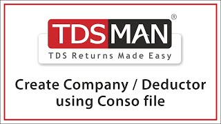 Company  Deductor creation through Conso file [upl. by Lisan213]